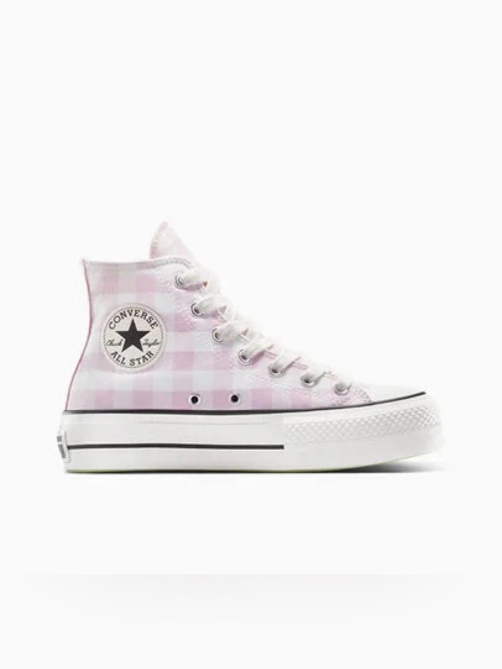Converse Pink Gingham Platform Chuck Taylor Sneakers with Mint Sole - Picture 13 of 14
